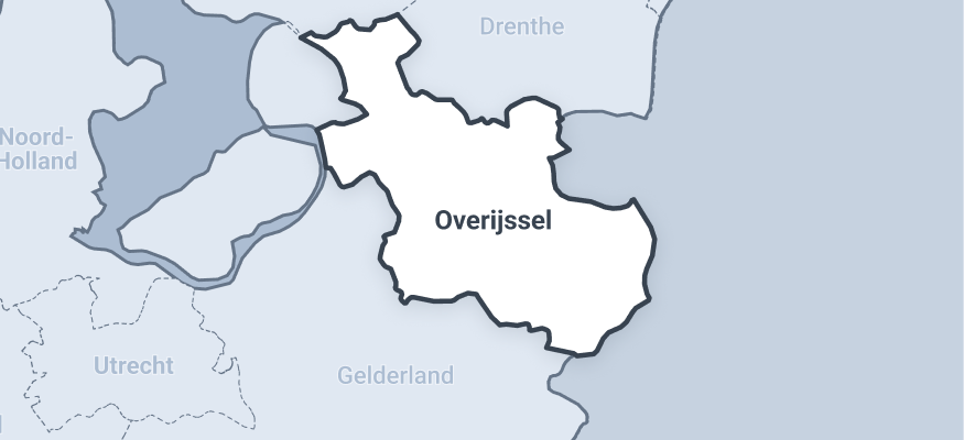 Kaart van de provincie Overijssel