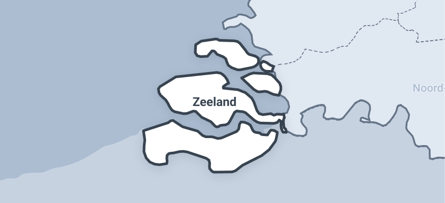 Kaart van de provincie Zeeland